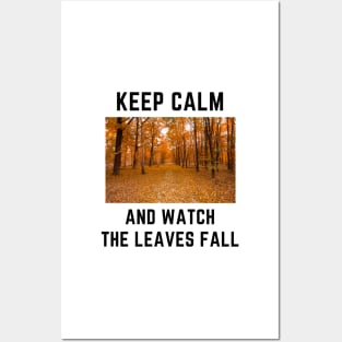 Keep calm and watch the leaves fall Posters and Art